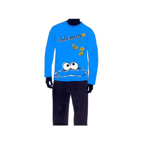 Pyjama adultes Rue Sésame manches longues.