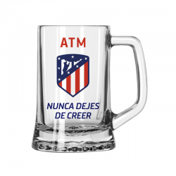 Jarra de cerveza mediana del Atlético de Madrid.